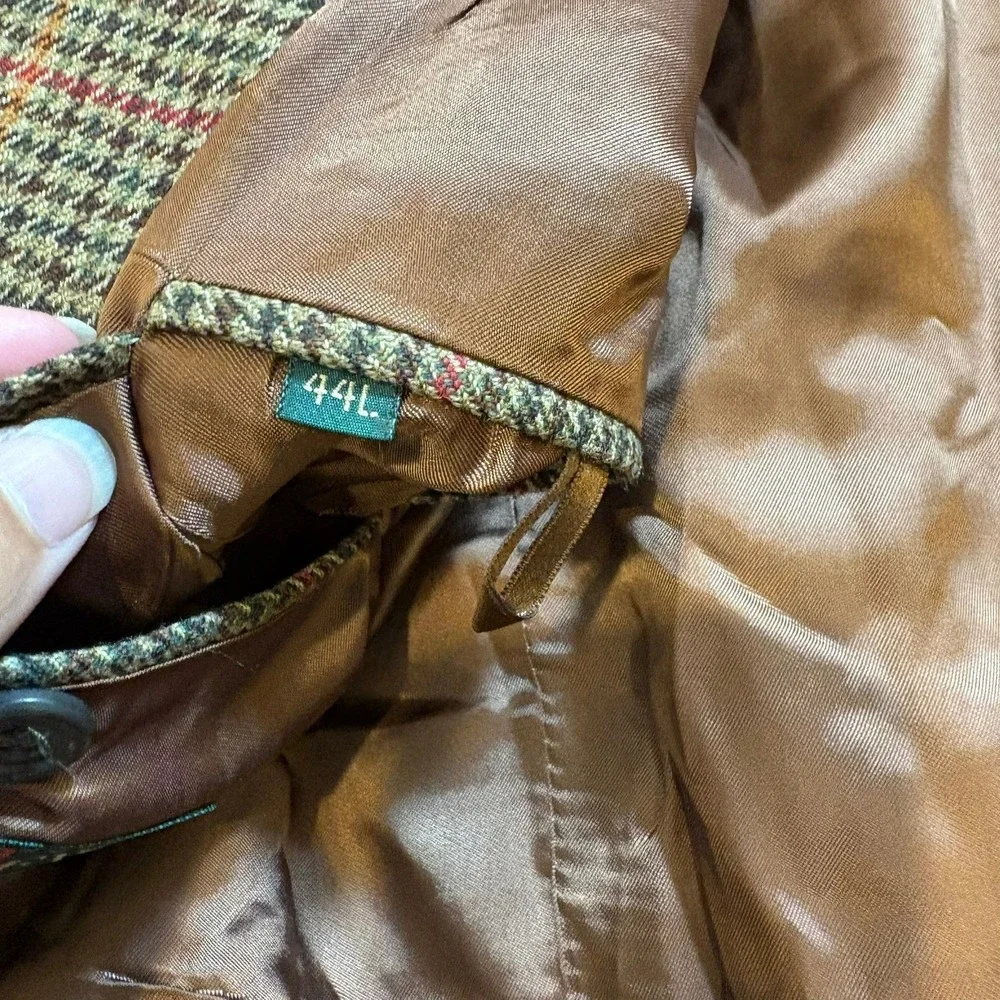 J.‎ Crew Oarsman Brown Plaid Wool Tweed Blazer Jacket 44L Made Italy Sport Coat